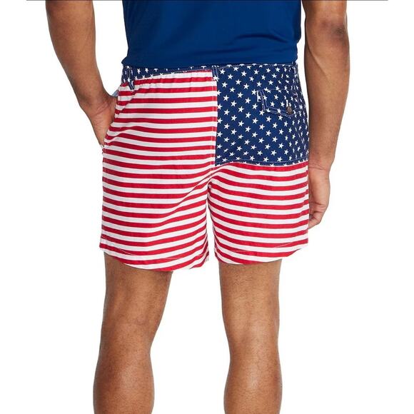 Chubbies The ‘Mericas Elastic Waist Red, White & Blue Flag Shorts Size Medium - Picture 2 of 9